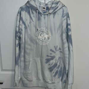 Quiksilver thick tie dye style surfer beach hooded hoodie sweatshirt XL slim